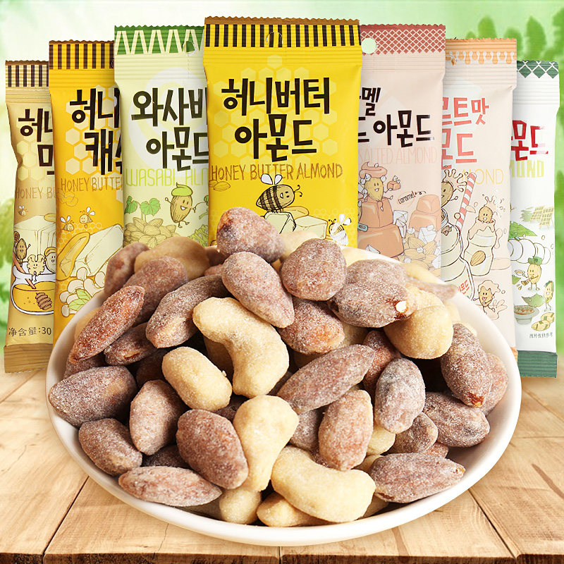 Tom Farm Honey Cream Flat Walnut Korea Imported Casual Zero Food Mustard Taste Batan Wood Mixed Nuts