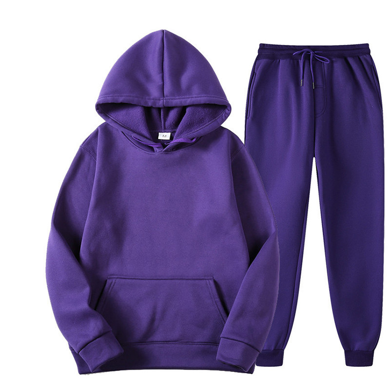 Мода Set ts oversized hooded long sleeve hoodie sport pants lady suit