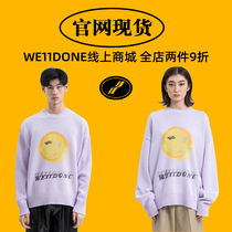 (Official website spot) we11done21 early spring new ghosting letter smiley sweater purple wool sweater