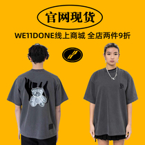 (Official website spot) we11done summer luminous flocking bear round neck loose short-sleeved mens and womens T-shirts of the same style
