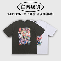 (Official website spot) we11done summer movie poster oil painting short-sleeved mens and womens personality graffiti loose T-shirt