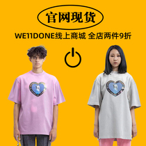 (Official website spot) we11done love polar bear short-sleeved mens colorful laser 3M reflective color-changing T-shirt women