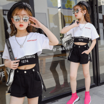 Girl Short Sleeve Suit 2021 Summer Dress CUHK Child Three Sets Children Shorts T-shirt Two Sets Vest Hot Pants Tide
