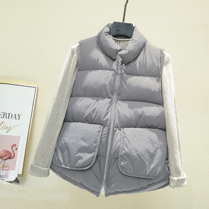 Áo vest cotton nữ mùa thu đông 2018 mới tay áo cotton vai đứng vest ngắn vest cotton thoi trang cong so