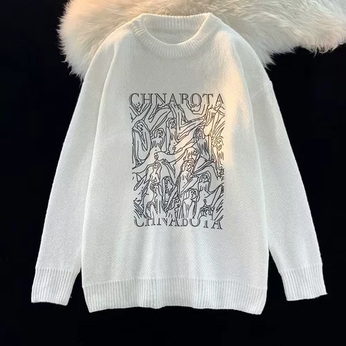 Брендовый зимний японский свитер для отдыха подходит для мужчин и женщин для влюбленных, трикотажный лонгслив, 2022