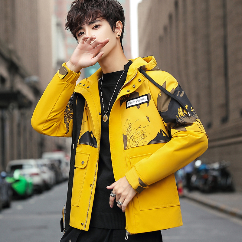 Men's Tooling Jacket Fall 2019 New Tide 100 Hitch Jacket Male Casual Handsome Gas and Tide Card Clothes Students