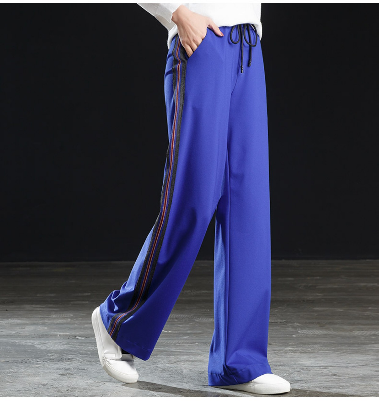 休闲运动裤子女侧边条纹校服裤春秋季2018新