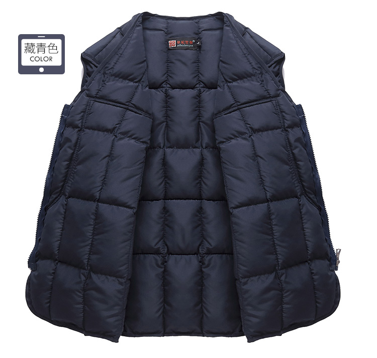 Mùa thu và mùa đông mới trung và già xuống cotton vest nam nhiều túi áo ấm cha tải kích thước lớn ngoài trời áo ấm nam mùa đông