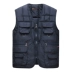 Mùa thu và mùa đông mới trung và già xuống cotton vest nam nhiều túi áo ấm cha tải kích thước lớn ngoài trời ao ba lo nam Áo vest cotton