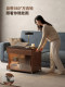Winterwood Coffee Table, Adjustable and Rotatable, Living Room Slate Movable Side Table, Sofa Side Cabinet, Oak Side Cart, Solid Wood
