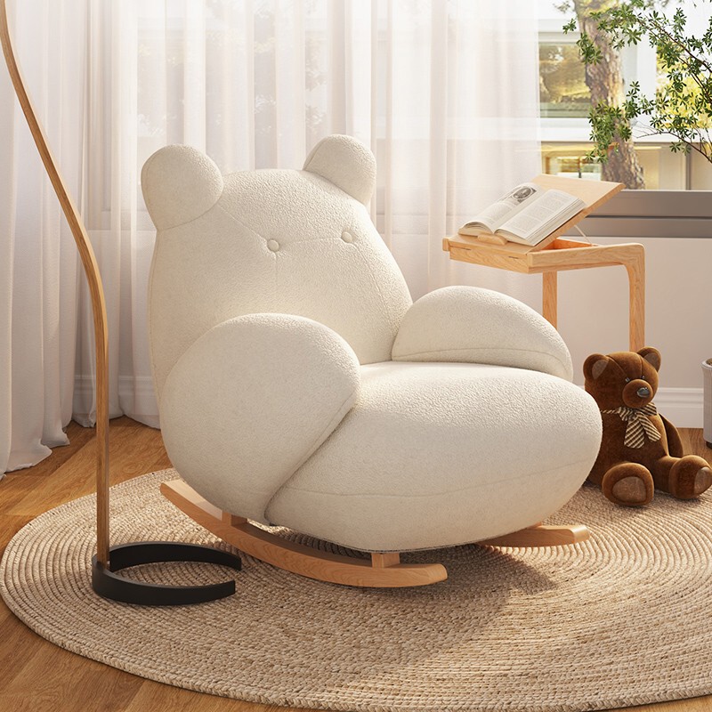 Winter Wood Rocking Chair, Lazy Sofa, Single Balcony Leisure Cream-Style Recliner, Living Room Designer Sofa Chair, Rocking Chair Winter Wood Rocking Chair, Lazy Sofa, Single Balcony Leisure Cream-Style Recliner, Living Room Designer Sofa Chair, Rocking Chair