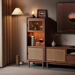 Winterwood Solid Black Walnut Side Cabinet Living Room Storage Cabinet Vintage Display Cabinet Wall-Mounted Storage Cabinet Tv Cabinet