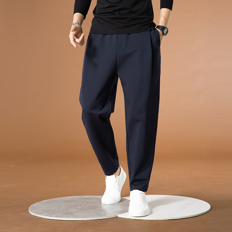 Men's Harem Pants, Slim Fit, Drapey Long Pants, All-Season, Loose Korean Style, Trendy, Versatile, Straight-Leg, Stretchy, Sporty Casual Pants