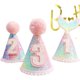 ins网红女宝宝美人鱼主题彩虹儿童生日帽皇冠帽 生日周岁装饰道具