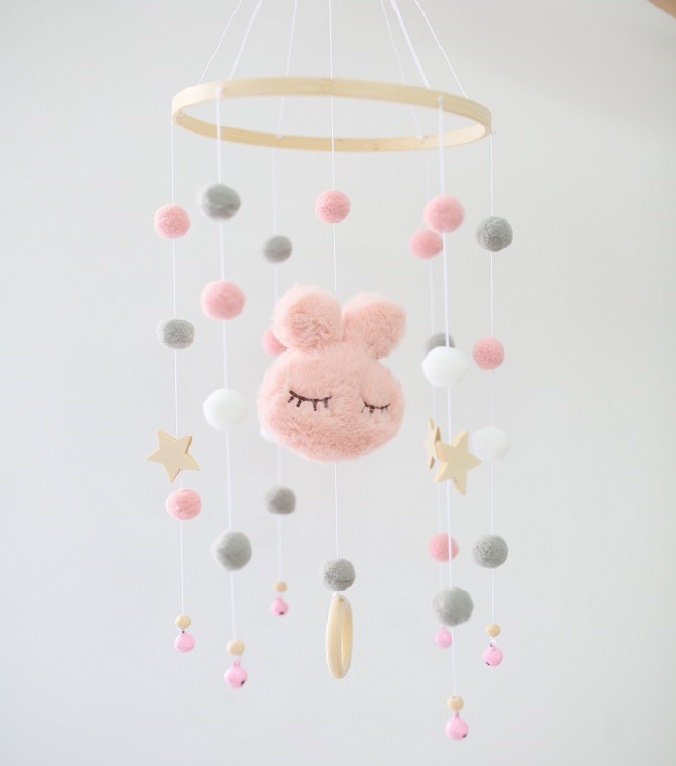 In Nordic Network Red Rabbit Hairball Fengbell Kindergarten Princess Room Decorated with decorative decoration hanging on wall