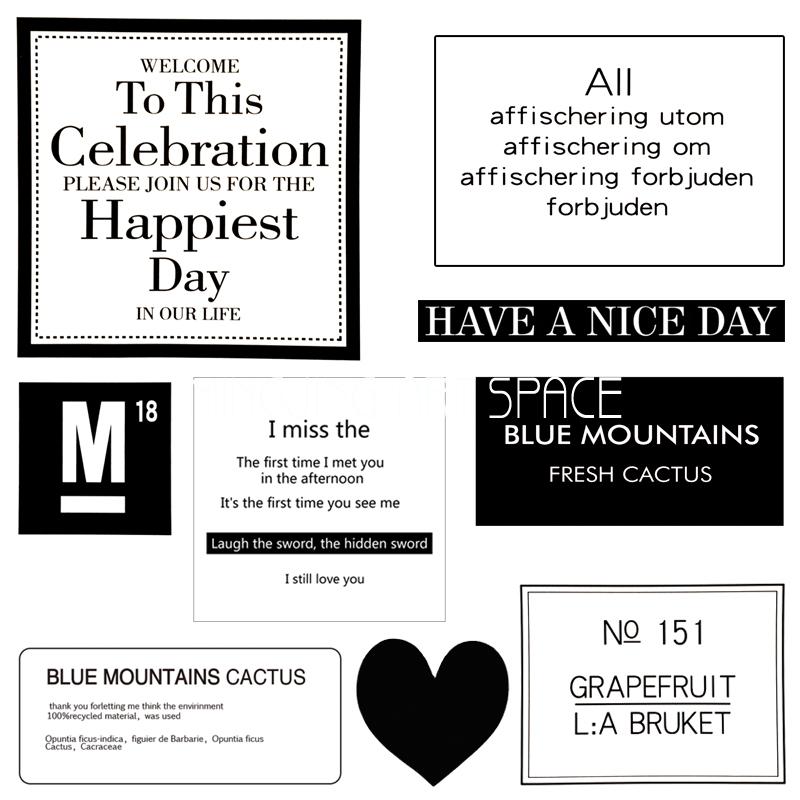 ins Nordic English Sticker Vases stickers Multi-meat iron Pot Flowerpots Decorative Stickers Seal and photo props