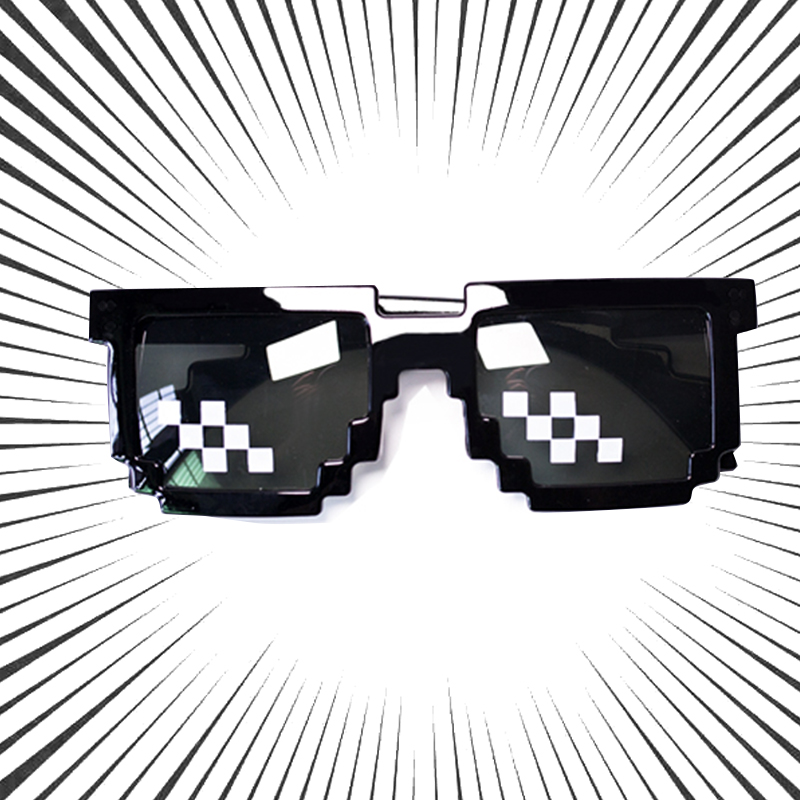 Thuglife pixel mosaic kính yếu tố thứ cấp rung đạo cụ anime xung quanh b kính spoof kính mát