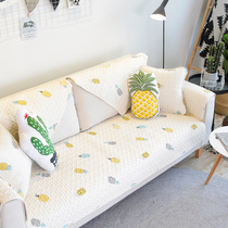 Rain Flower Nordic Pure Cotton Sofa Mat Fabric All Season Universal Sofa Cover Full Cover Sofa Towel Backrest