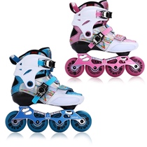 Childrens professional flat flower shoes BMXG carbon fiber shoes mens and womens childrens skates adjustable size roller skating fancy shoes