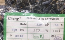 High quality aluminum electrolytic capacitors 220UF 50V 8 * 16MM 50V 220UF