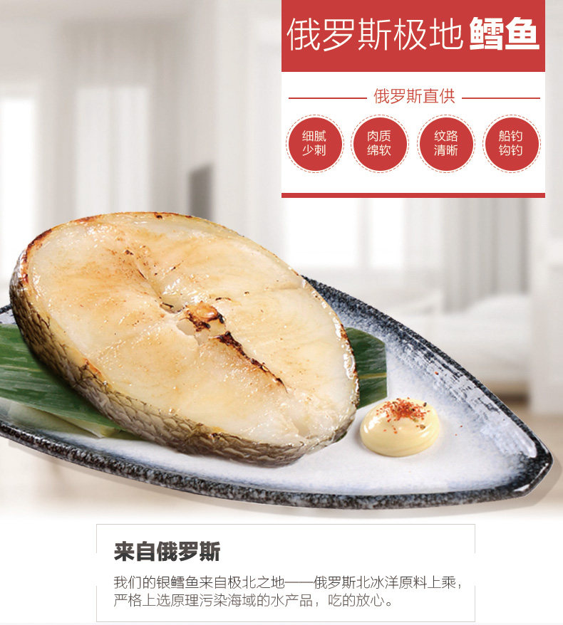 世珍坊 俄罗斯进口 北冰洋极地野生深海银鳕鱼 500g 天猫优惠券折后￥59顺丰包邮（￥89-30）