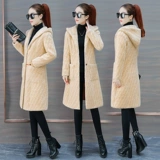 Бархатное демисезонное шерстяное пальто, утепленная длинная куртка, 2021 года, подходит для подростков, средней длины