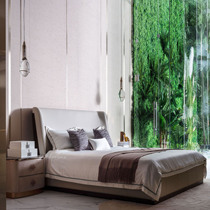 European style villa light luxury Italian post-modern solid wood furniture CG92 bed bedside table marble surface