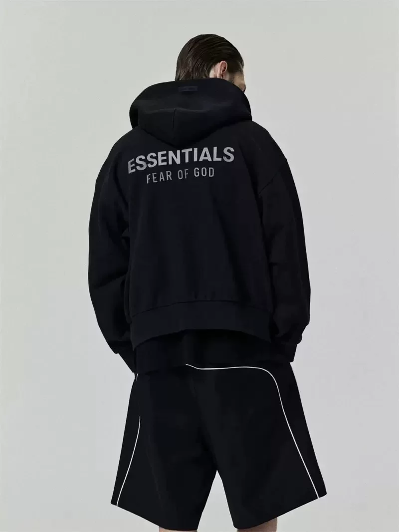 Зарубежный оригинальный толстовка-куртка с этикеткой rubber label и молнией ESSENTIALS 25FW