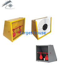 (Target House)14*14 cm indoor and outdoor shooting practice metal target Box(including 100 target paper)