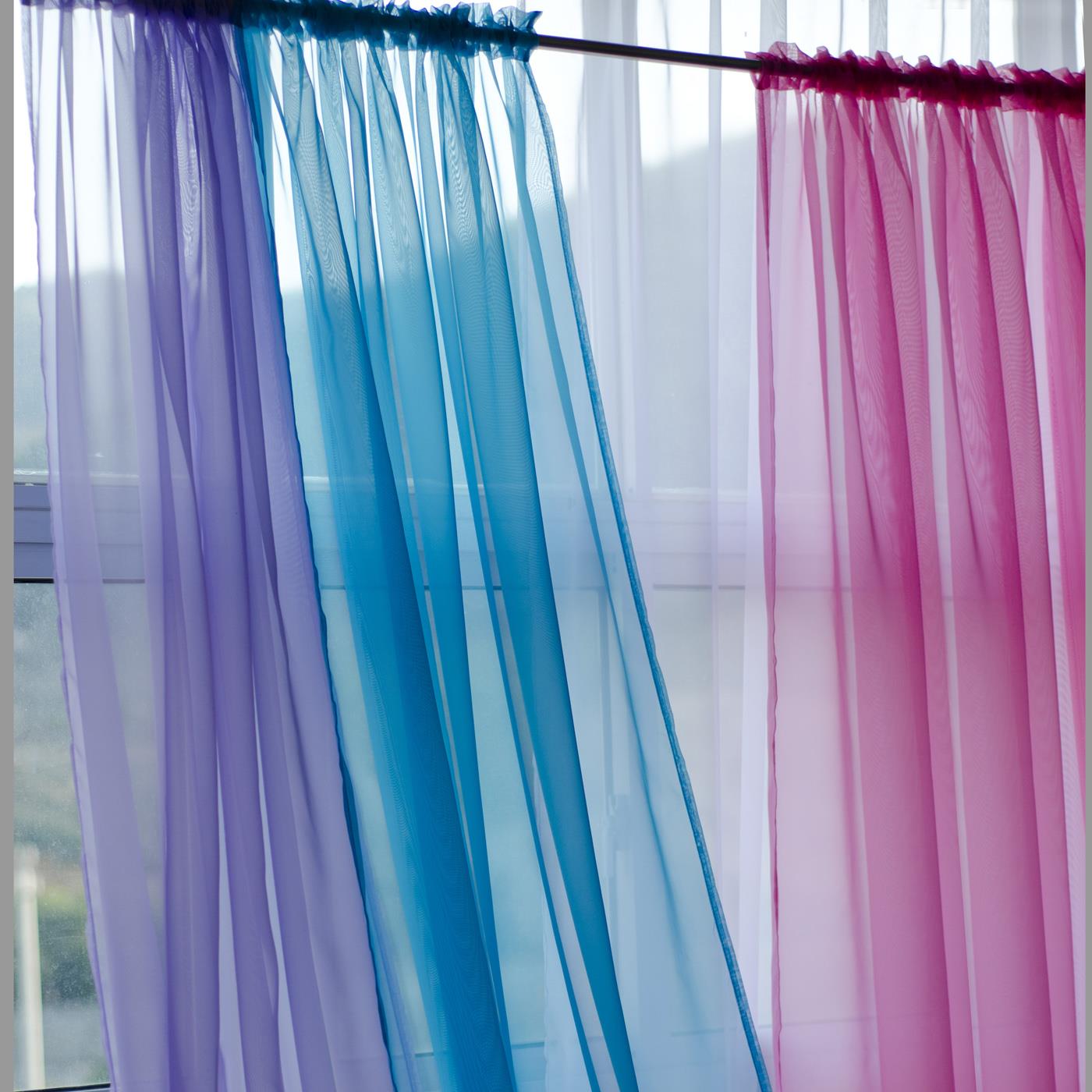 Nordic fresh light blue purple curtains Simple modern living room