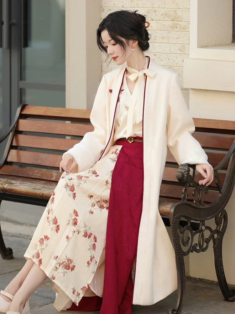 ПодлиннаяHanfu, блузка, юбка, осенняя куртка, набор, китайский стиль