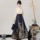 Оригинальный женский костюм Hanfu в китайском стиле, выполненный в стиле Минг, новый китайский стиль, тканый золотой макияж, юбка с цветочным рисунком лошади, повседневный костюм, новинка весны и осени 2025 года mini 0