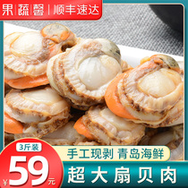 Fresh scallop meat 3kg oversized with yellow fresh shellfish frozen aquatic frozen garlic vermicelli grilled seafood aquatic products