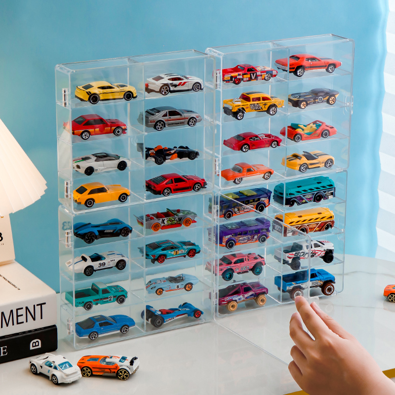 Hot Wheels Display Stand Alloy Car Model 1:64 Children's Toy Car Ornament Transparent Storage and Display Box Hot Wheels Display Stand Alloy Car Model 1:64 Children's Toy Car Ornament Transparent Storage and Display Box