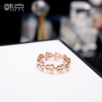 Han Jing high quality fashion classic Joker hollow plum blossom hypoallergenic does not fade titanium steel ring ring jewelry female