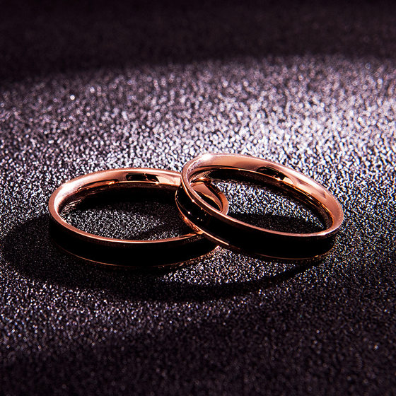 Hanjing, Japan and South Korea fashion temperament titanium steel rose gold-plated couple index finger ring men and women models ring tail ring hand jewelry