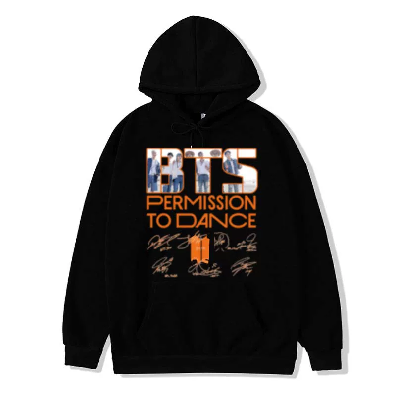 Худи свитшот с длинным рукавом BTS Bulletproof Youth Group Permission to Dance с принтом и цветовым соответствием