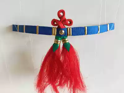 Harness carriage accessories Bridle head Flower bridle head forehead hanging spike horse forehead Red British horse head ornament handmade