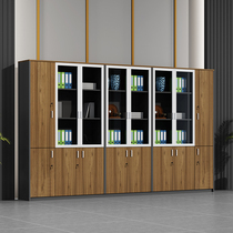 Office wooden file cabinet File cabinet Data cabinet Storage cabinet Simple modern lockable bookcase partition layered rack