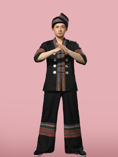 羌族服装成人男女舞台演出服套装新款少数民族长裙舞蹈表演服拍照