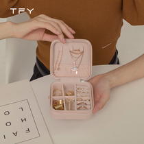 Pink Small Exquisite Jewelry Box Portable Travel Carry-on Ring Box Minimalist Stud Earrings Ear Jewelry Storage Box