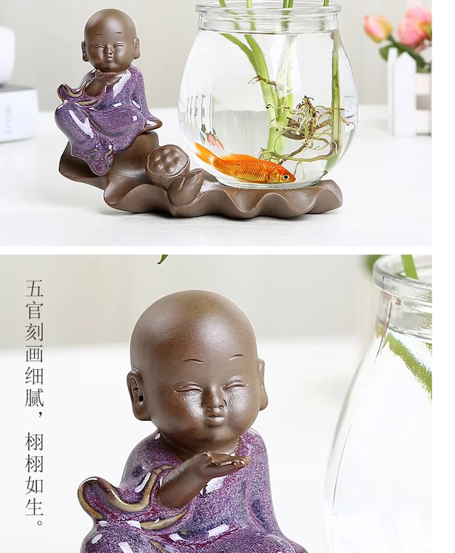Bình hoa thủy canh sáng tạo hiện đại tối giản nhà trang trí phòng khách đồ trang trí đồ trang trí thủy canh thủy tinh trong suốt đồ gốm sứ - Vase / Bồn hoa & Kệ