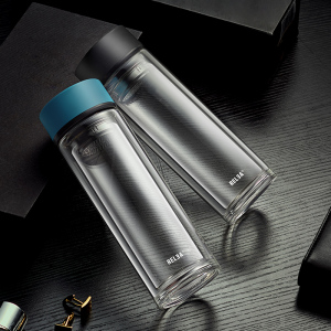 生物玻璃杯女男士双层随手杯夏天儿童水杯子