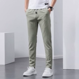 Летние тонкие универсальные трендовые дышащие шелковые штаны, свободный прямой крой