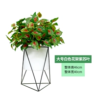 Большая белая цветочная подставка+листья периллы