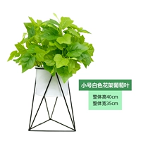 Маленькая белая цветочная подставка+виноградные листья