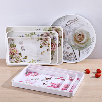 European style rectangular thickened tray water cup tea plate