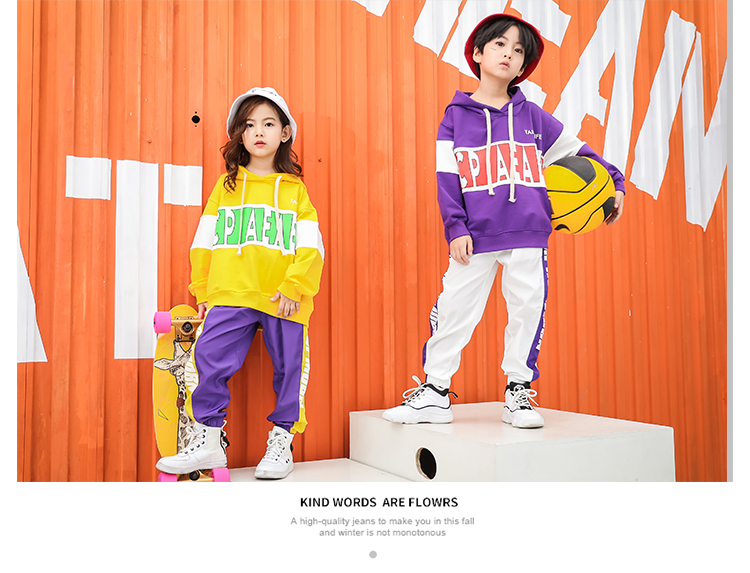 Trang phục khiêu vũ dành cho thiếu nhi Đường phố cho bé trai Áo dài Hip Hop Áo dài tay Thiết lập Tide Girls Jazz Dance Performance áo kiểu cho be gái