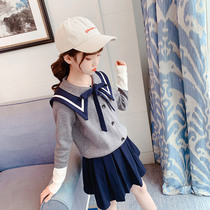 Girl Autumn Clothing Suit 2022 New Ocean Gas Childrens Nets Red Spring Autumn Season Two Sets CUHK Childrens College Funnary Skirts