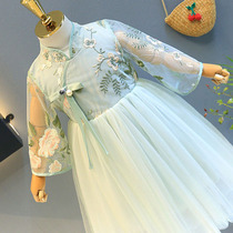 Girl Lian Dress Dress Spring Dress 2022 Ocean Gas Girl Princess Skirt Children China Wind Guffan Dresses Superfairy Mesh Dress Dress